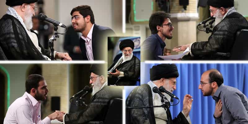 دانشجویان محبوب و مطلوب رهبر (عکسها از دیدار ۷ خرداد ۱۳۹۷ خامنهای با گروهی از دانشجویان دعوت شده به بیت نظام برای صرف افطاری)