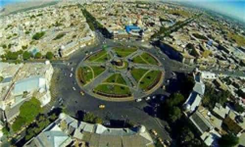 عکس هوایی از همدان، در کانون: میدان مرکزی شهر