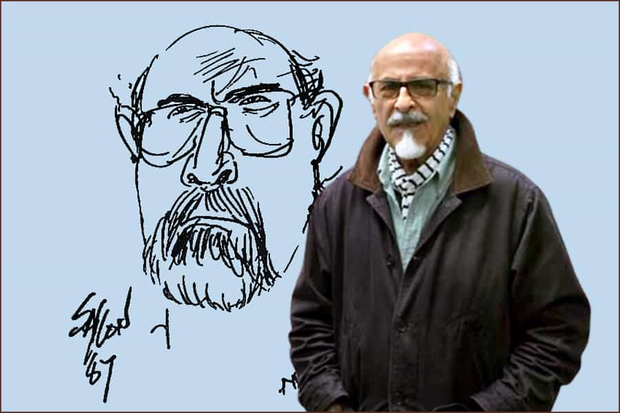 بهمن فُرسی (زادهٔ ۱۲ بهمن ۱۳۱۲ در تبریز) نویسنده، نمایشنامهنویس، ترانهسرا، شاعر و بازیگر ایرانی - پوستر: همایون فاتح، زمانه