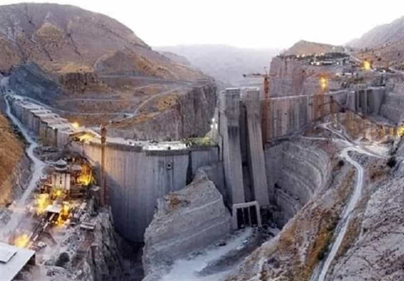 نمایی از سد خرسان ۳ در حال احداث