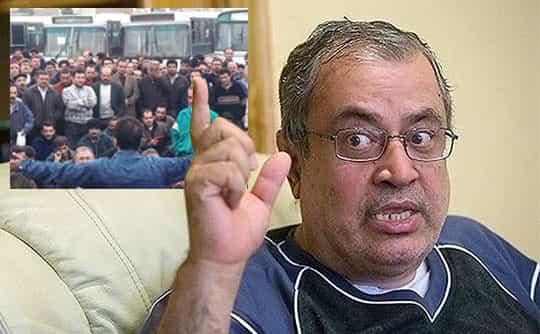 مونتاژ: سعید حجاریان − صحنهای از اعتصاب کارگران شرکت واحد