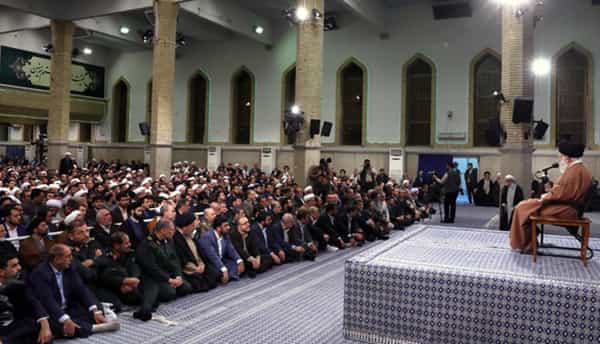 خامنهای در حال سخنرانی در برابر مسئولان شورای هماهنگی تبلیغات اسلامی