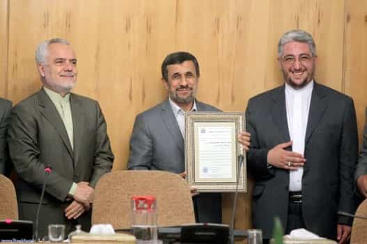 از راست: علیرضا ابوالفضلی، محمود احمدینژاد و محمدرضا رحیمی
