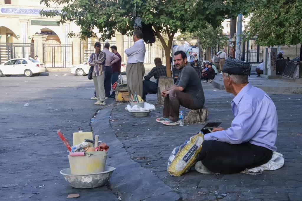 تصویری از کارگران روزمرد در سلیمانه.عکس AFP