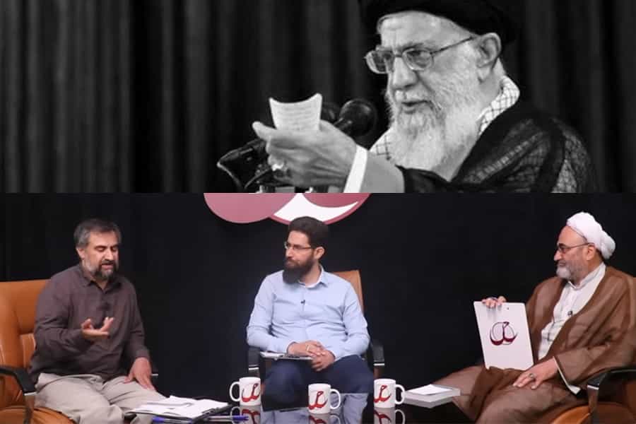 عکس مونتاژ: خامنهای و نمایی از یک جلسه مناظره