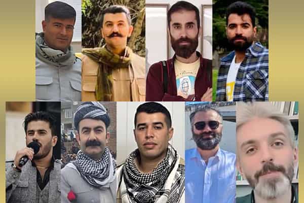 تصاویری از چهره‌های ۹ تن از بازداشت‌شدگان کُرد در ایران
