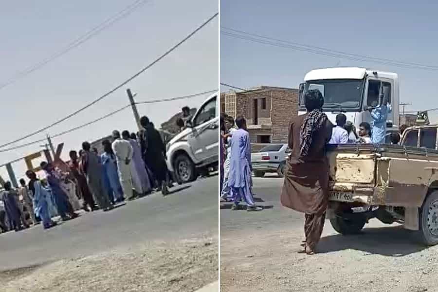 اعتراض مردم مرزنشین ریگ ملک از توابع شهرستان میرجاوه