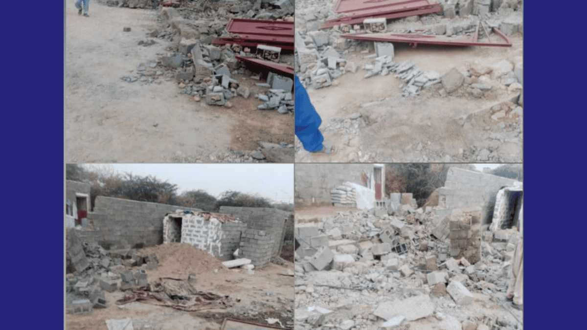 تخریب خانه در زیباشهر بلوچشتان