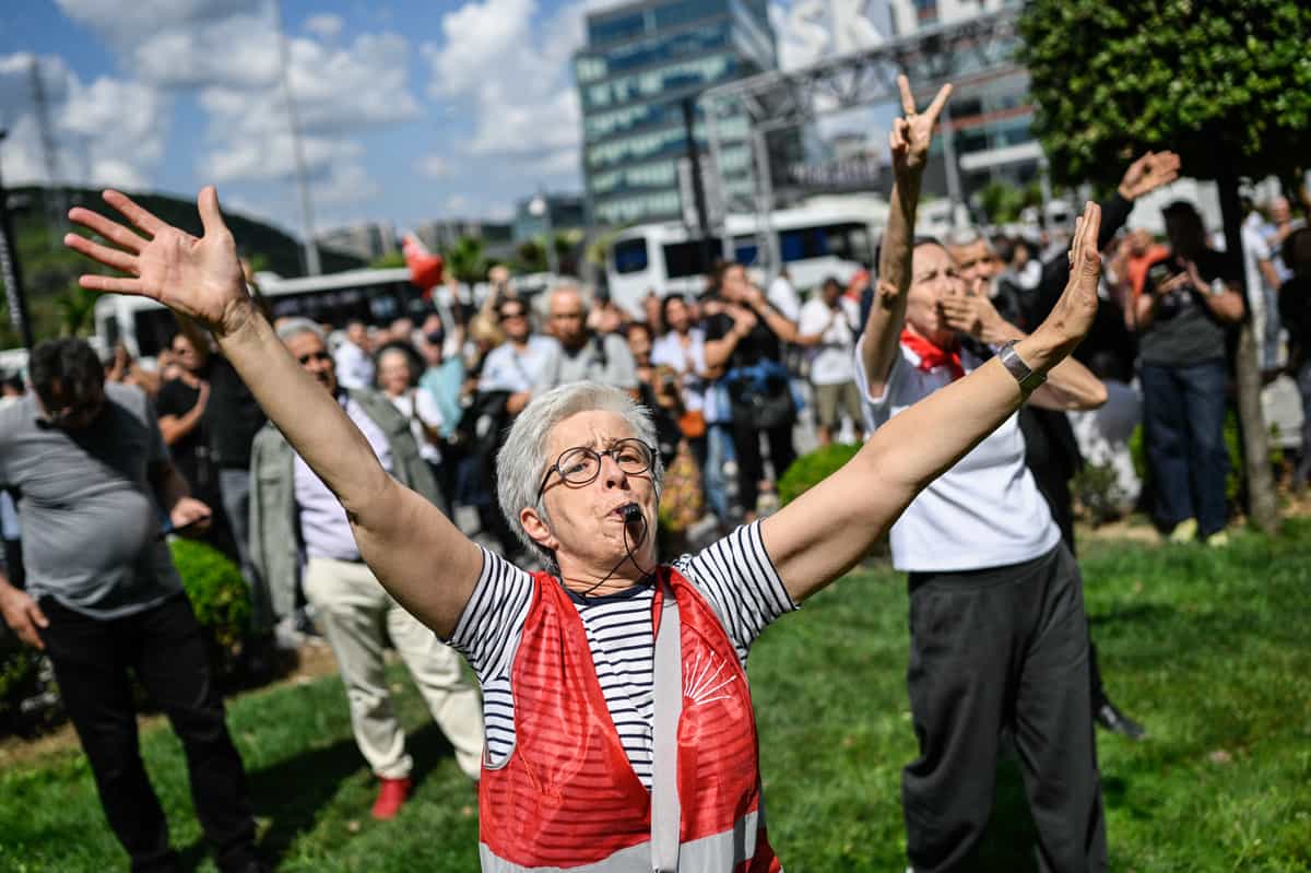 استانبول ترکیه، اعتراض به سرکوب حزب جمهوری خواه خلق/ 8 سپتامبر 2025