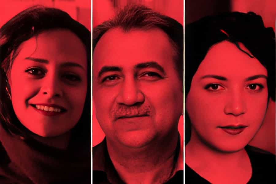 تصویری از چهره‌های شیرین کریمی، پرویز صداقت و مهسا اسدالله‌نژاد