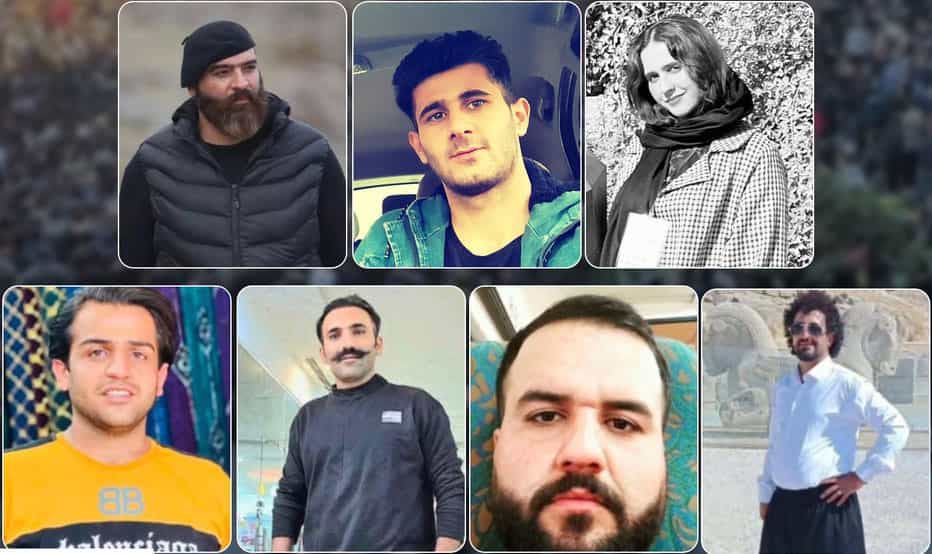 چهره‌های هفت نفر از بازداشت‌شدگان اعتراضات شش شهر ایران