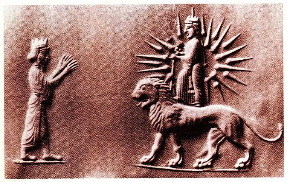 تصویری از آناهیتا و شیر و خورشید