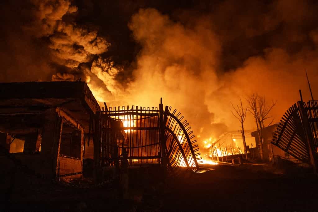 آتش گرفتن پس از انفجار در شهران