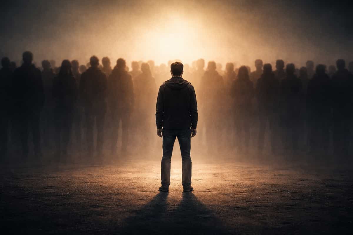 یک فرد تنها در یک جمع