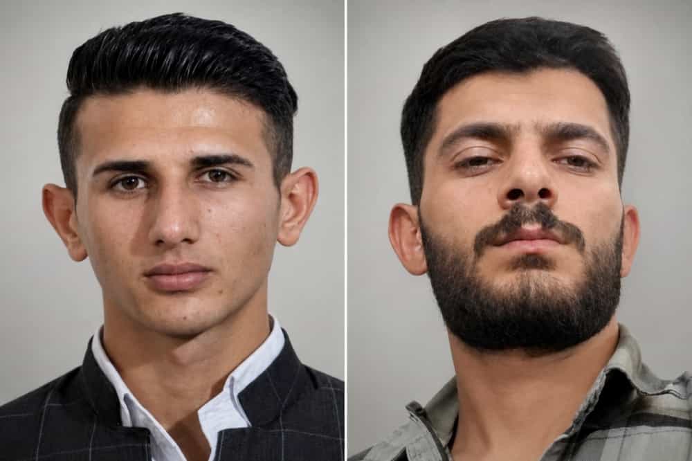 دو تصویر از چهرههای رامین زله و کریم معروفپور