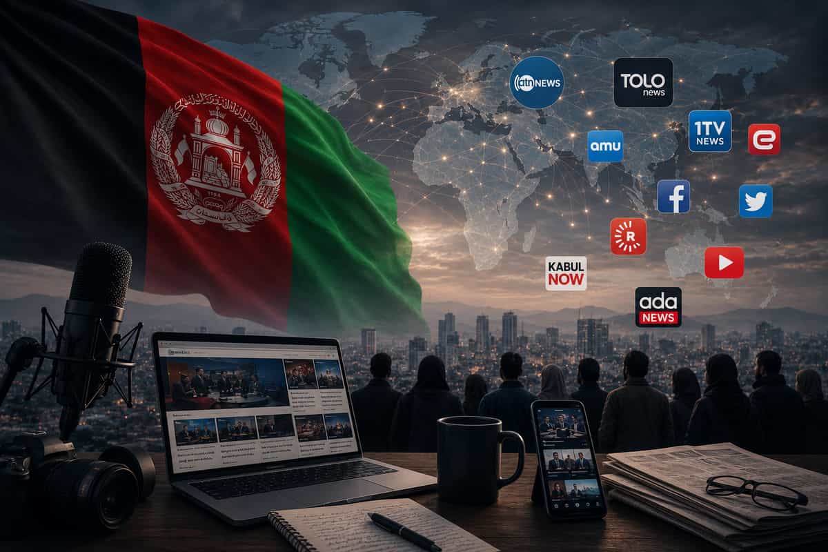 پرچم افغانستان و اسم رسانه های خارجی شان