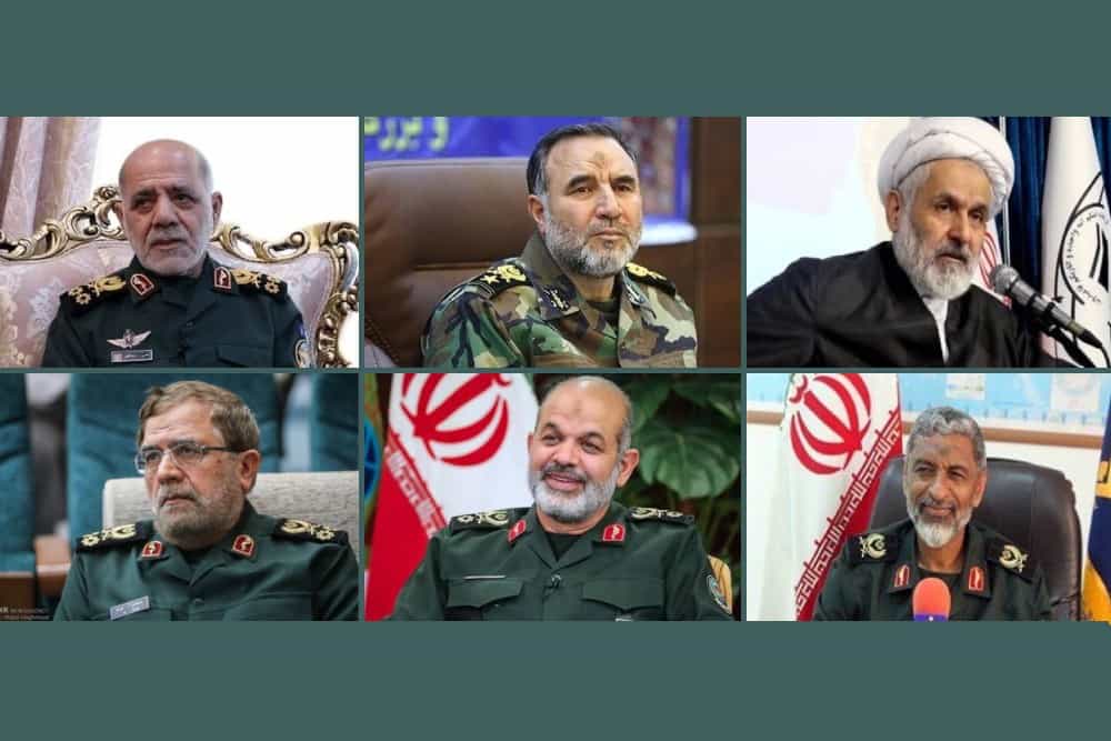 تصویری از چهرههای حسین طائب، کیومرث حیدری، علی عبداللهی، علی عظمایی، احمد وحیدی و مصطفی ایزدی