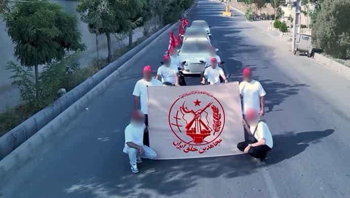 تصویر منتسب به رژه هواداران سازمان مجاهدین خلق در کرج
